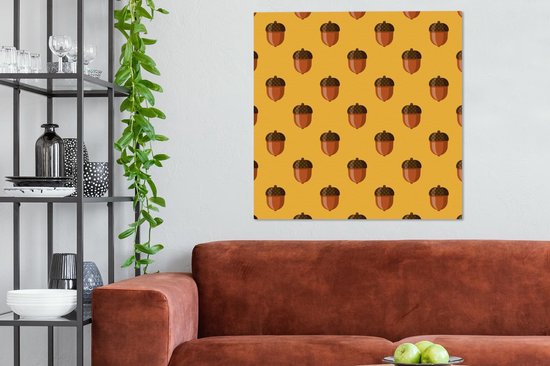 Motifs de peinture sur toile - Gland - Automne - Jaune - 90x90 cm - Décoration murale