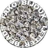 Fako Bijoux® - Letterkralen Rond - Letter Beads - Alfabet Kralen - Sieraden Maken - 7mm - 500 Stuks - Zilver