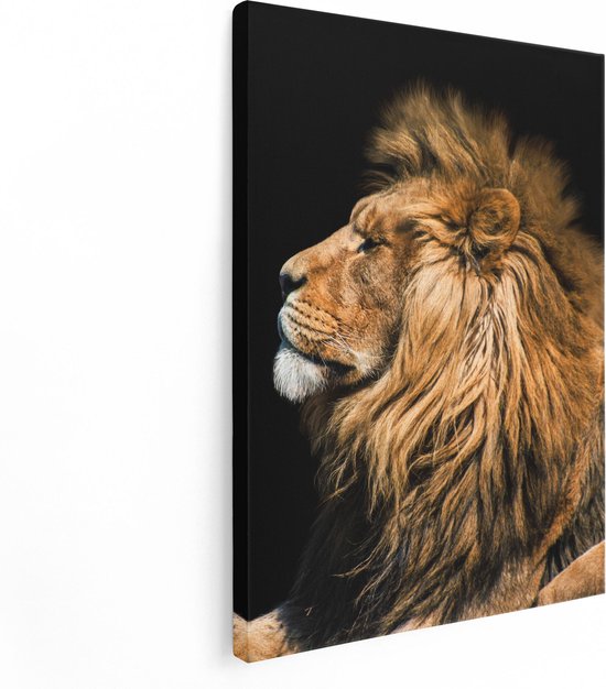 Artaza Canvas Schilderij Leeuw - 30x40 - Klein - Foto Op Canvas - Canvas Print