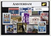 Amsterdam - Typisch Nederlands postzegel pakket en souvenir. Collectie van verschillende postzegels van Amsterdam – kan als ansichtkaart in een A6 envelop - authentiek cadeau - kado - kaart - holland - dutch - Mokum - toerisme - dam - paleis - stad