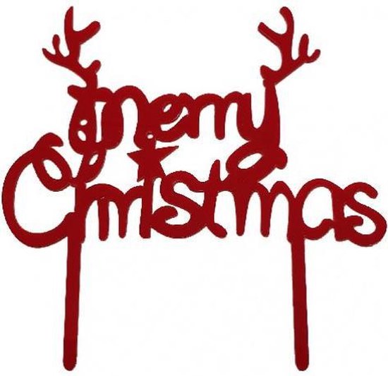 Vrolijk Kerstmis Cake Topper Glanzende Zwarte Cake Topper Cake Decoraties Kleur Optie Beschikbaar 6-7 inch Breed