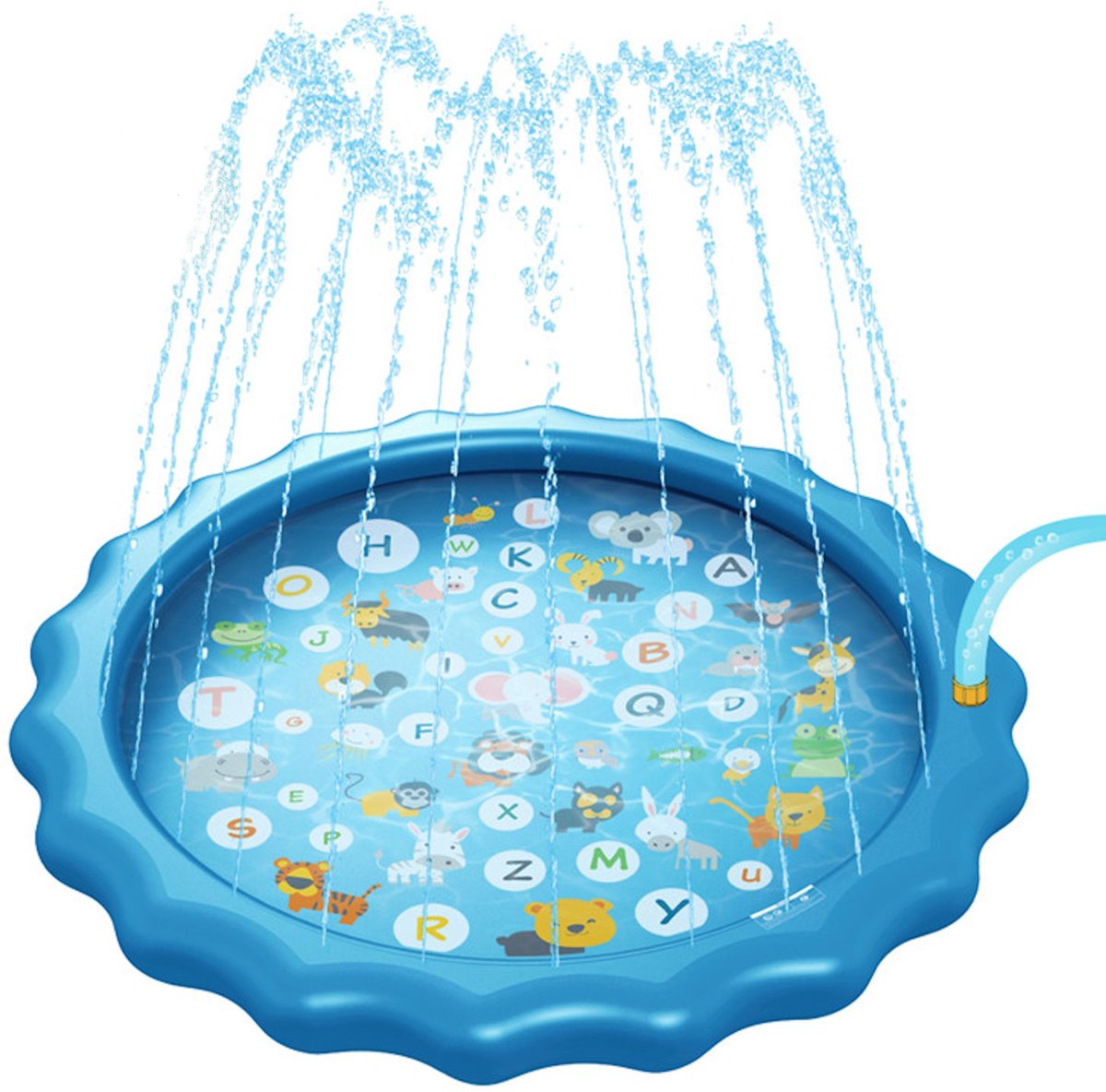 IEEILULU Splash Pad, 170 cm sprinkler waterspeelmat met ledverlichting, waterspeelgoed voor kinderen, outdoor speelgoed, sprinkler speelmat voor zomer, tuin (blauw IEEILULU Splash Pad, 170 cm sprinkler waterspeelmat met ledverlichting, waterspeelgoed voor kinderen, outdoor speelgoed, sprinkler speelmat voor zomer, tuin (blauw