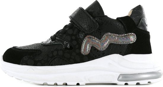 Shoesme stoere zwarte sneakers met shiny striping | bol.com