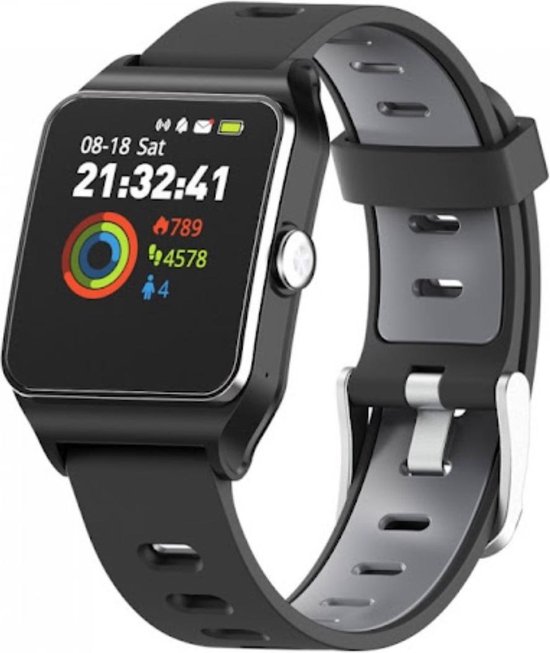 DrPhone - PureSport Pro - GPS Sport Horloge - Fitness Tracker Waterproof Hartslagmeting met illumi Run (Strava) - Zwart - DrPhone