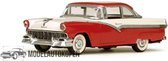 Ford Fairlane 1956 (Wit/Rood) (10 cm) 1/43 Atlas - Modelauto - Schaalmodel - Model auto - Miniatuurauto - Miniatuurautos