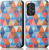 Voor Samsung Galaxy A72 5G Kleurrijke Magnetische Horizontale Flip PU Lederen Case met Houder & Kaartsleuf & Portemonnee (Ruit Mandala)