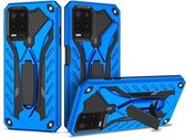 Voor OPPO Realme 8 5G schokbestendige TPU + pc-beschermhoes met houder (blauw)