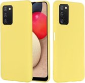 Voor Samsung Galaxy A03s Pure Color Liquid Silicone Shockproof Full Coverage Case (geel)