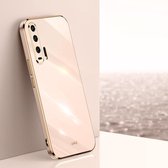 Voor Honor 20 Pro XINLI Straight 6D Plating Gouden Rand TPU Schokbestendig Hoesje (roze)