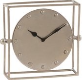 J-Line Klok Vierkant Zwevend Ijzer Zilver Small