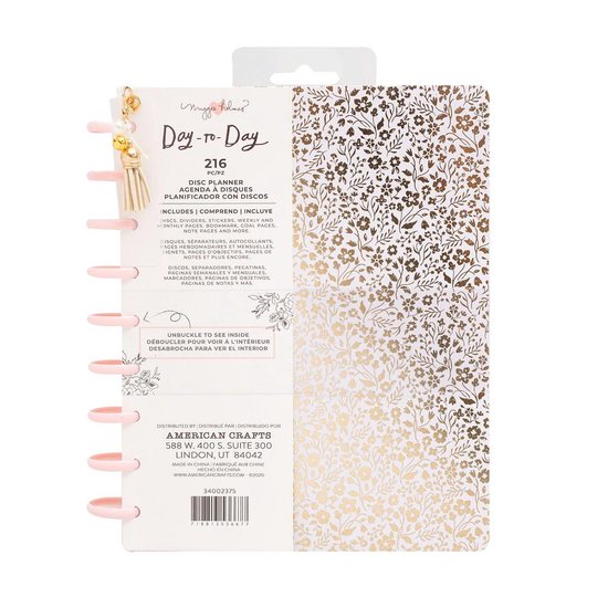 Crate Paper Day-to-Day DIY Planner - Disc - Gold floral - 216 stuks