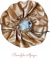 Premium QueenBonafide™ Satin Bonnet | Tegen haar beschadiging / Silk bonnet / curly girl / haarverzorging / Zijdezachte Dubbelzijdige Satijnen Slaap Muts / Haar Bonnet / Verstelbaa