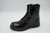 Shiny Black Biker boot lak re21w010 (Maat - 37, Kleur - Zwart)