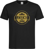 Zwart T-Shirt met “ Legend sinds 1996 “ print Goud Size M