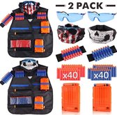 2 Tactical Sets voor Nerf - 2 teams sets Geschikt voor Nerf - Clips Magazijnen Voor Nerf - Veiligheids Bril - Polsband - schietspeelgoedaccessoires - Schietspeelgoed - Nerf Set - tactical