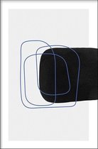 Walljar - Shape Blue Line - Muurdecoratie - Poster met lijst