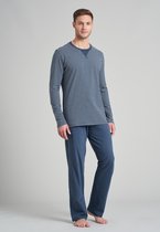 Schiesser Natural Dye Mannen Pyjamaset - Jeansblauw - Maat M