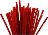 Chenilledraad - Pijpenragers - Rood - Nylon, Metaal - Lengte: 30 cm - Dikte: 6mm - 50 stuks