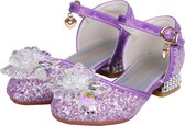 Prinsessen schoenen + Toverstaf meisje + Tiara (Kroon) - Paars - maat 32 - cadeau meisje - prinsessen schoenen plastic - verkleedschoenen prinses - prinsessen schoenen speelgoed -