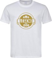 Wit T-Shirt met “ Legend sinds 1996 “ print Goud Size XXXXL