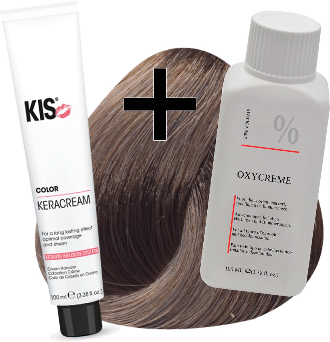 KIS haarverfset - 8A Licht asblond - haarverf & waterstofperoxide