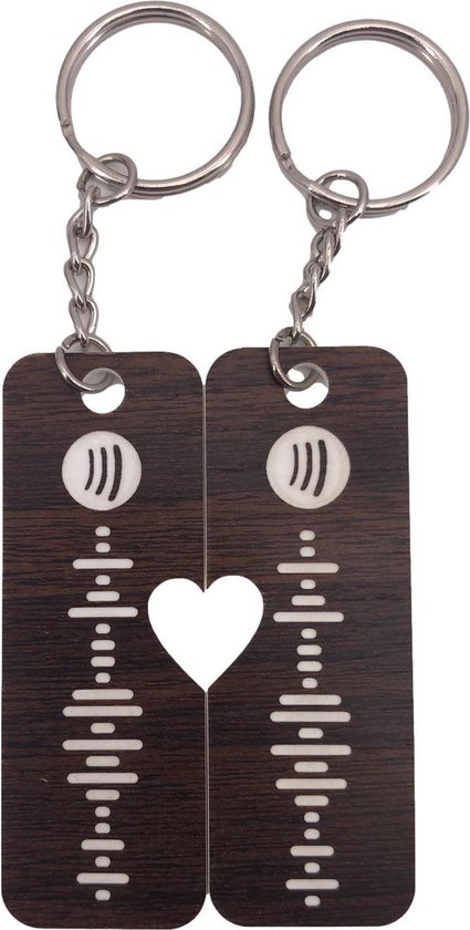 Gepersonaliseerde Spotify Sleutelhanger - Set van 2 - Muziek - Cadeau - Kado - Originele Cadeau - Relatie - Koppels - Geschenk - Jubileum - Houten Print Gepersonaliseerde Spotify Sleutelhanger - Set van 2 - Muziek - Cadeau - Kado - Originele Cadeau - Relatie - Koppels - Geschenk - Jubileum - Houten Print