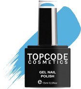 Blauwe Gellak van TOPCODE Cosmetics - Pacific Blue - TCBL21 - 15 ml - Gel nagellak Nagellak Blauw Gellak blauw gellac