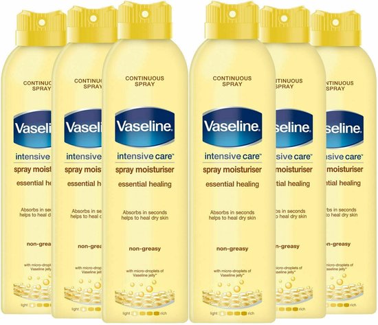 Vaseline Body Lotion Spray - Essential Healing Voordeelverpakking - 6 x 190 ml