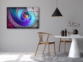 Kunst Aan De Muur Van Gehard Glas - Glazen Schilderijen - Gebeitste Kunst Aan De Muur - Abstract Multicolored Marmer Kunst - 4 mm Veiligheidsglas - 70x110 cm - Modern Glasschilderij