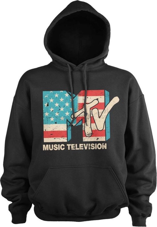 MTV Hoodie/trui -4XL- Distressed USA Flag Zwart