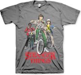 Stranger Things Heren Tshirt -M- Bikes Grijs