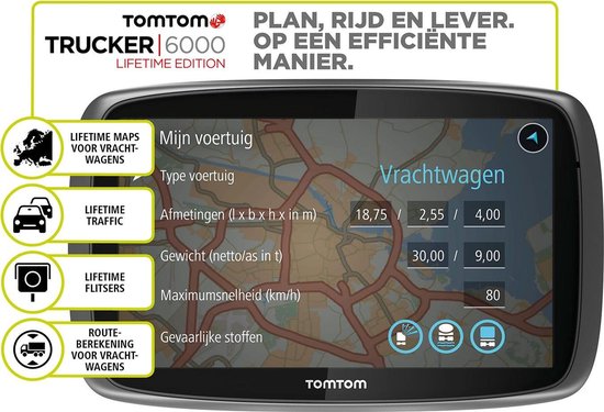 TomTom Trucker 6000 LTE - Vrachtwagennavigatie - Europa - 6 inch scherm |  bol.com