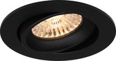 LED Spot Set - Pragmi Delton Pro - GU10 Fitting - Inbouw Rond - Mat Zwart - Kantelbaar - Ø82mm - Philips - SceneSwitch 827 36D - 1.5W-5W - Warm Wit 2200K-2700K - Dimbaar - BES LED