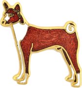 Behave® Pin broche hond rood wit emaille 2,5 cm