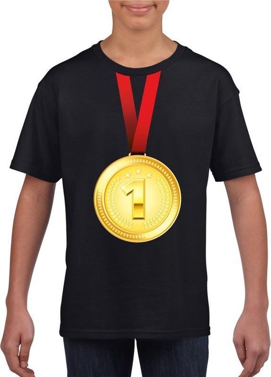 Gouden medaille kampioen shirt jongens en meisjes