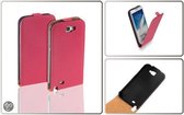 LELYCASE Flip Case Lederen Cover Samsung Galaxy Note 2 Pink