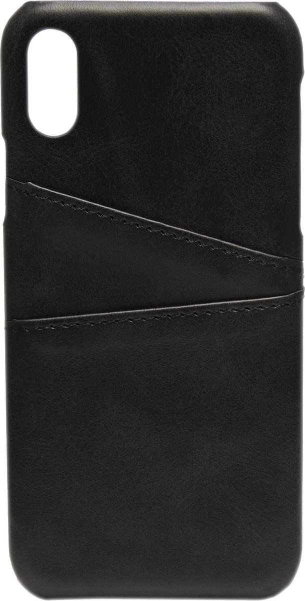 ADEL Kunstleren Back Cover Hoesje voor iPhone XS Max - Zwarte passenhouder