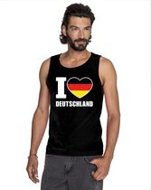 Zwart I love Duitsland fan singlet shirt/ tanktop heren S