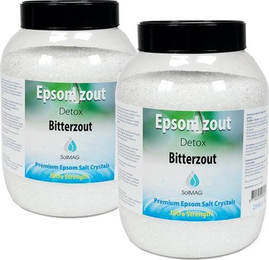 Bol Com Epsom Zout Bitterzout Magnesiumsulfaat Badzout 2 5 Kg 2 Stuks In Luxe Pot