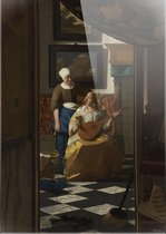 De liefdesbrief | Johannes Vermeer | ca. 1669 - ca. 1670 | Plexiglas | Wanddecoratie | 60CM x 90CM | Schilderij | Oude meesters | Foto op plexiglas