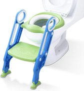 LifeGoods WC Verkleiner met Trapje - Inclusief Handvaten - 2 tot 7 jaar - Groen met Blauw