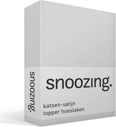 Snoozing - Katoen-satijn - Topper - Hoeslaken - Lits-jumeaux - 180x200 cm - Grijs