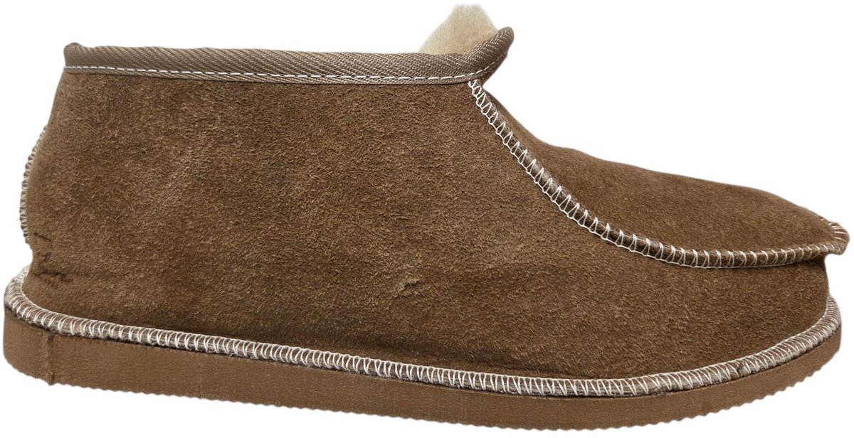 Schapenvacht pantoffels - Lamsvacht heren sloffen - Camel - Maat 44