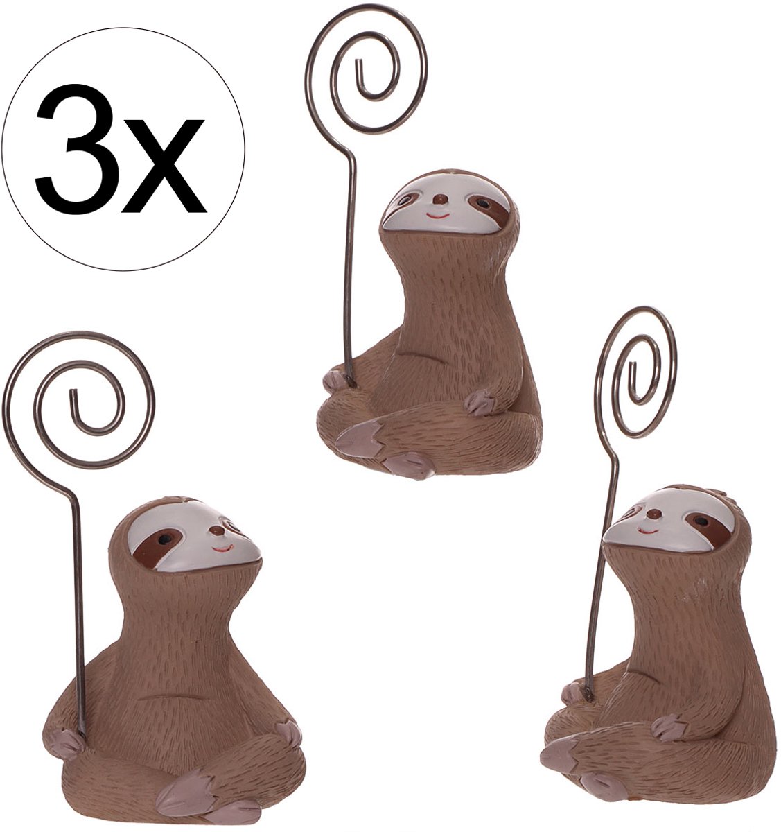 Luiaard Beeldjes Set – Decoratieve Polyresin Luiaard Figurines – Grappige Dierenbeelden voor Woonkamer, Kantoor of Cadeau