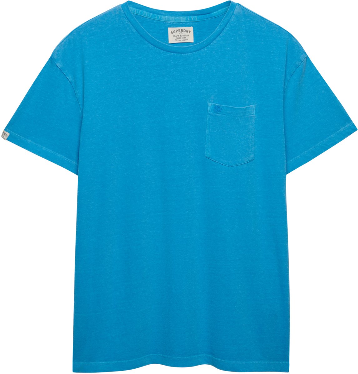 Superdry Klassiek Katoenen Linnen T-shirt met Zak Heren T-shirts Blauw