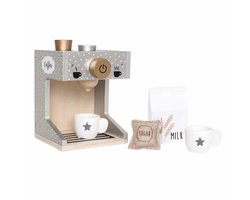 Jabadabado - Houten koffiemachine voor kinderen - Grijs