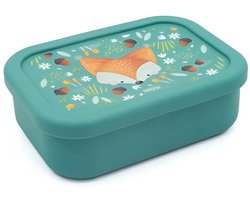 Sassi Junior - Siliconen lunchbox voor kinderen - Pauwgroen 12 x 17 cm