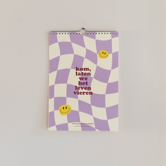 WeLikeToLove Verjaardagskalender - Volwassenen - Verjaardagskalenders - Hippe - Pastel - Smileys - A4