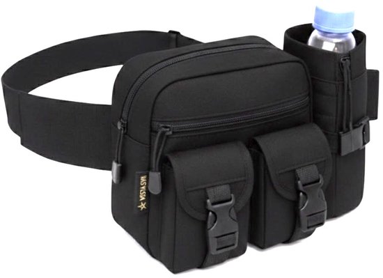 Sac banane Vesta svr® Festival Zwart avec porte-bouteille étanche - voir photo du tableau des tailles - Sport - Marche - Vélo - Voyages - Pêche