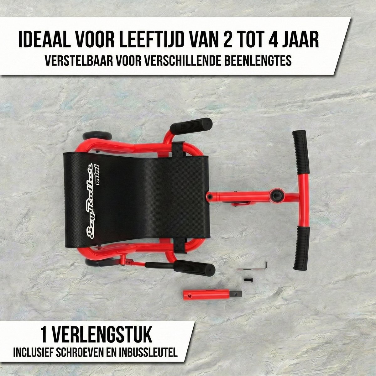 EzyRoller Mini skelter - Waveroller voor kinderen 2 tot 4 jaar - 78 tot 100 cm - Verstelbare driewieler - Rood — afbeelding 3